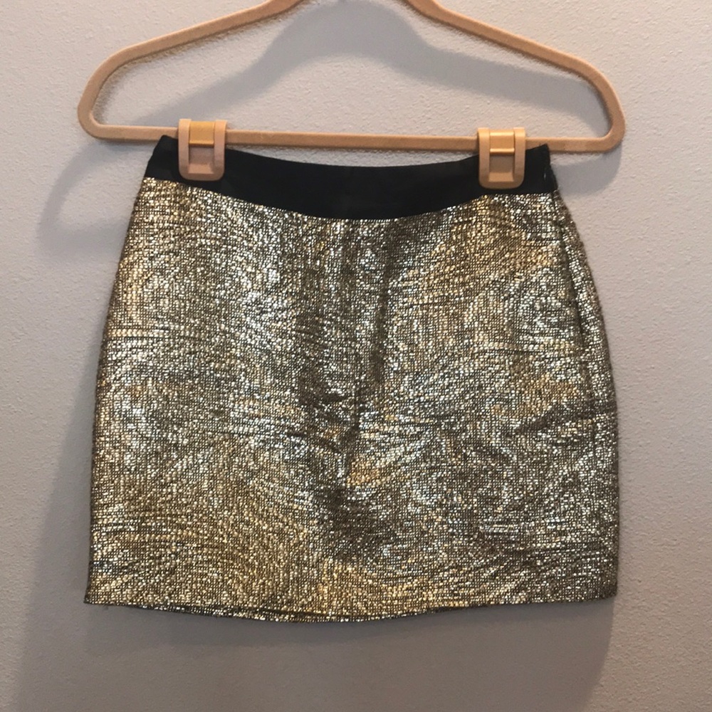 Milly of New York Gold Mini Skirt